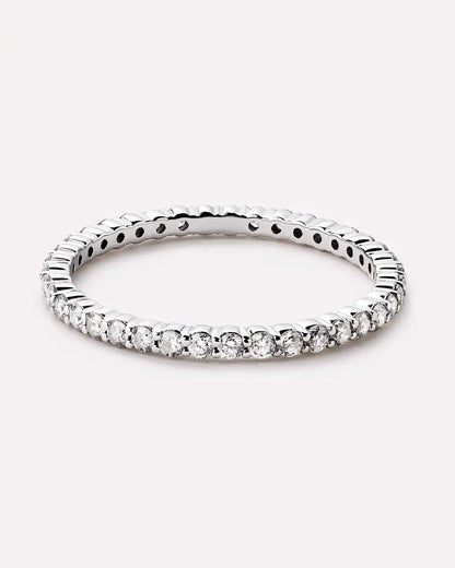 Solid White Gold - Eternity Diamond Ring (1/2 ctw)