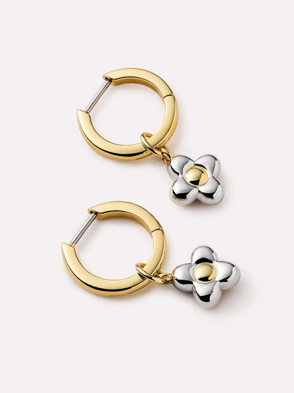 Flower Earrings - Liora Hoops Rose Quartz