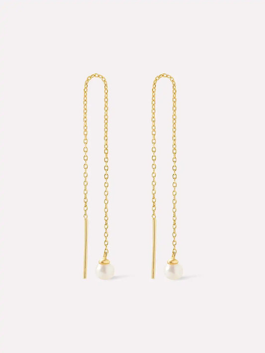 Pearl Threader Earrings - Abrielle