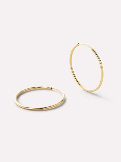 Small Gold Hoop Earrings - Gold Slim Hoops Large
