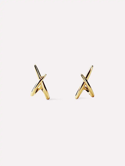 Gold Stud Earrings - Sloane Pave