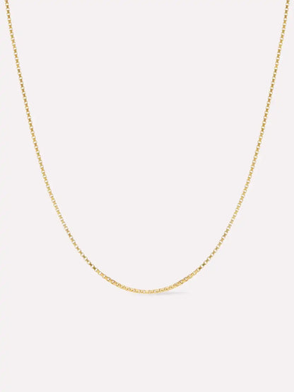 Silver Box Chain Necklace - Jo Gold
