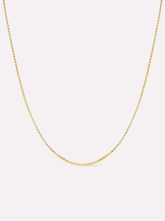 Silver Box Chain Necklace - Jo Gold