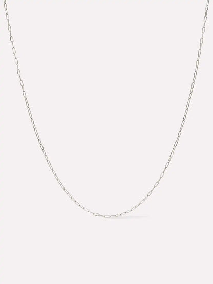 White Gold Chain - White Gold Paperclip Necklace
