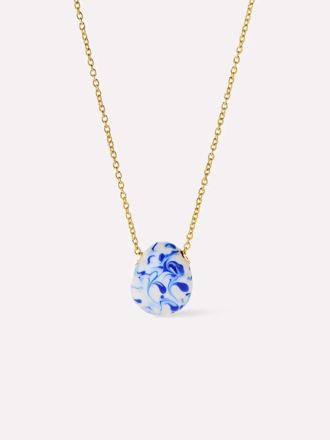 Gold Pendant Necklace - Pebble