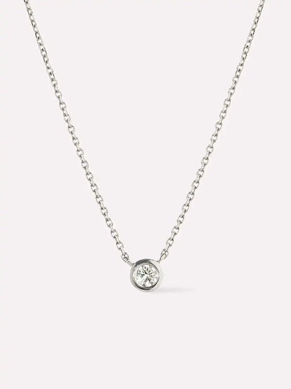 White Gold Necklace - White Gold Diamond Necklace