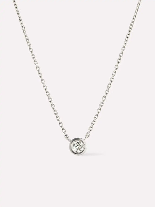 White Gold Necklace - White Gold Diamond Necklace