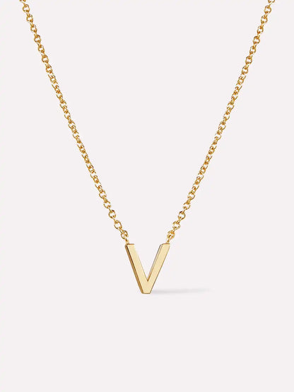 Gold Initial Necklace - Letter Necklace