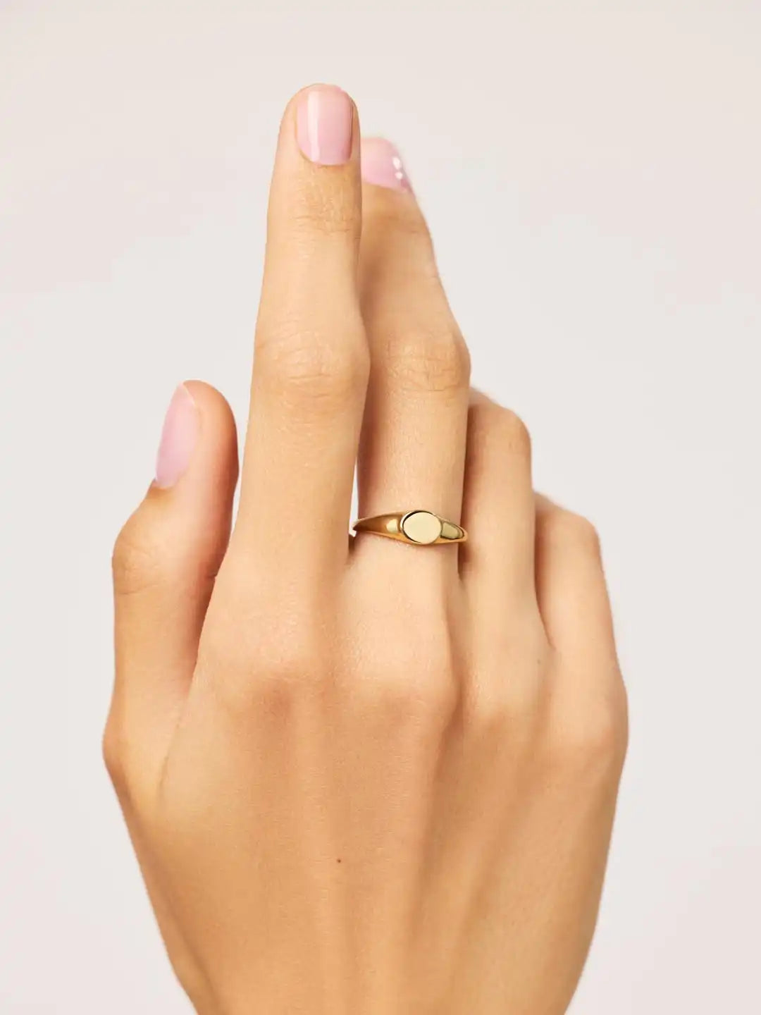 Gold Band Ring - Gold Signet Ring