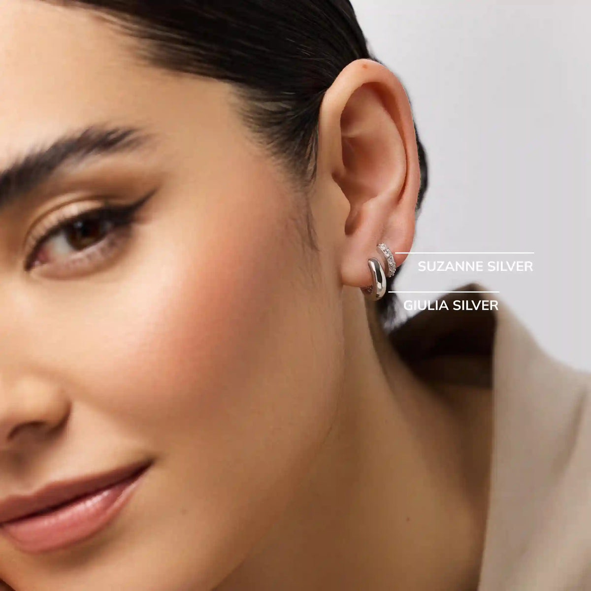 Huggie Hoop Earrings - Suzanne