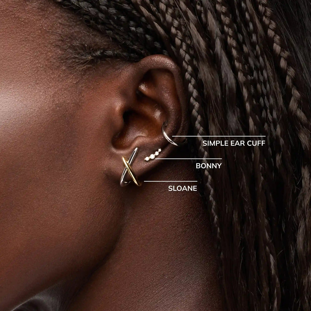 Gold Stud Earrings - Sloane Pave