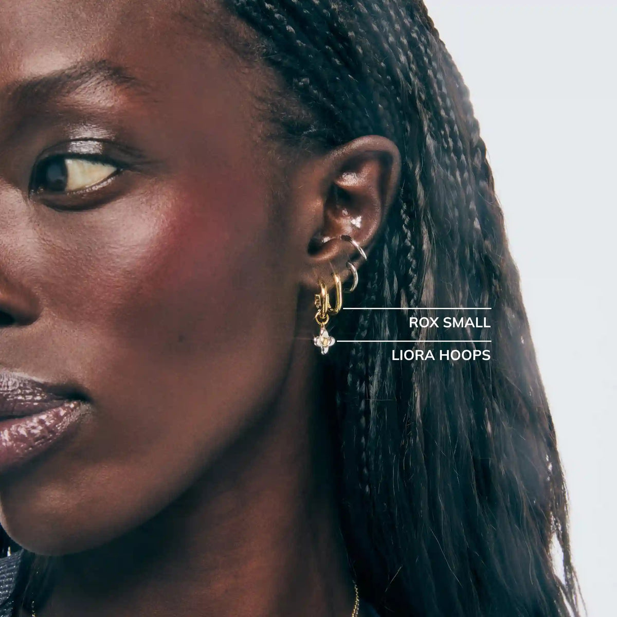 Flower Earrings - Liora Hoops Rose Quartz