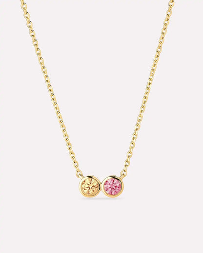 Birthstone Necklace - 2 Stone Birthstone Necklace