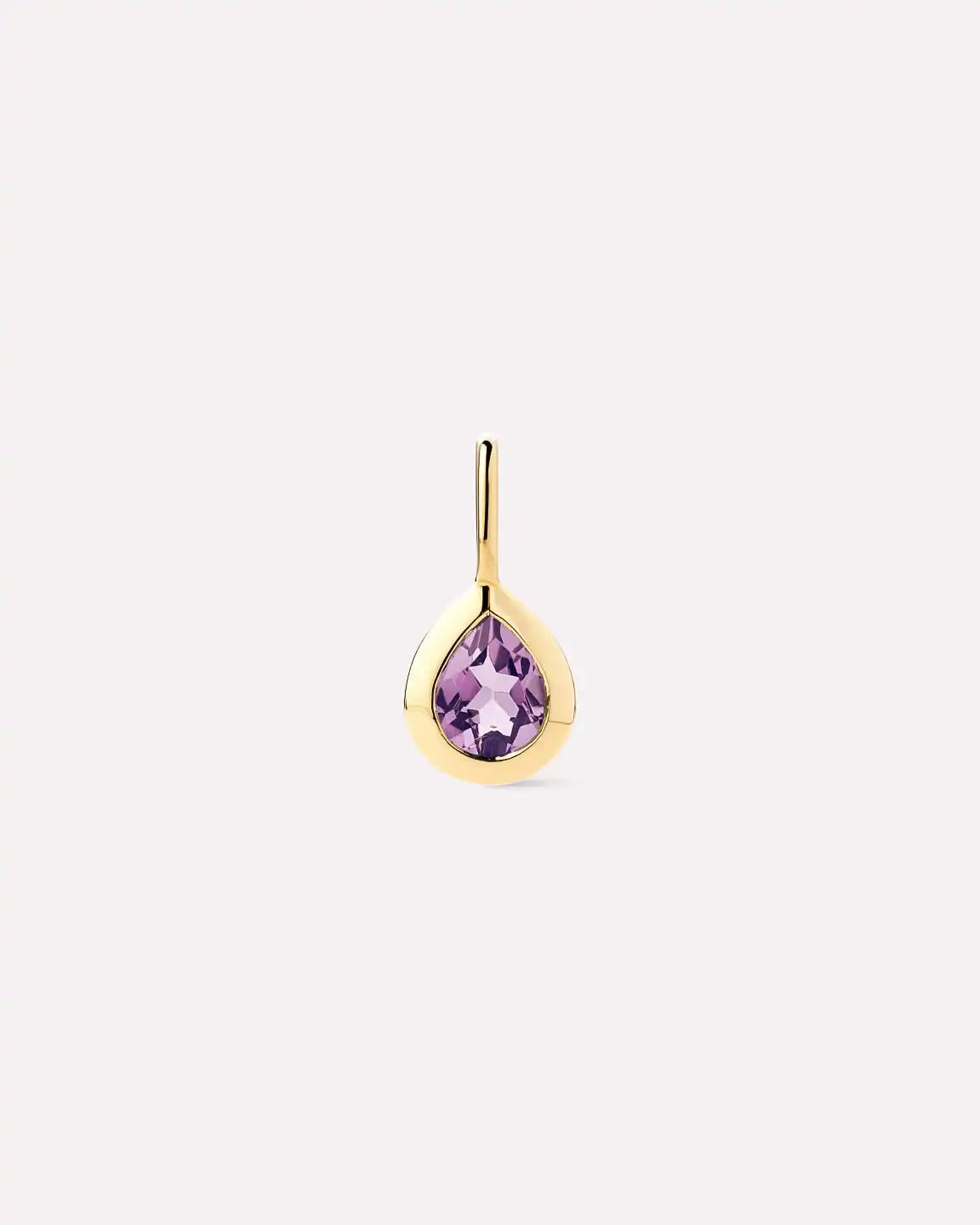 Solid Yellow Gold Birthstone - Light Blue Sapphire Teardrop Charm