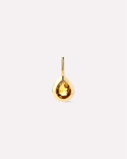 Solid Yellow Gold Birthstone - Light Blue Sapphire Teardrop Charm