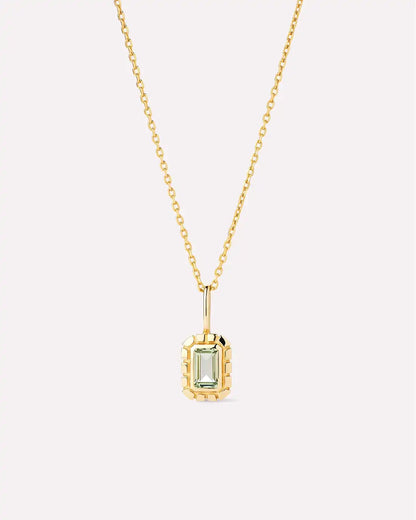 Solid Yellow Gold - Blue Topaz Heirloom Necklace