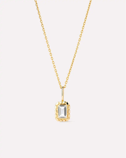 Solid Yellow Gold - Blue Topaz Heirloom Necklace