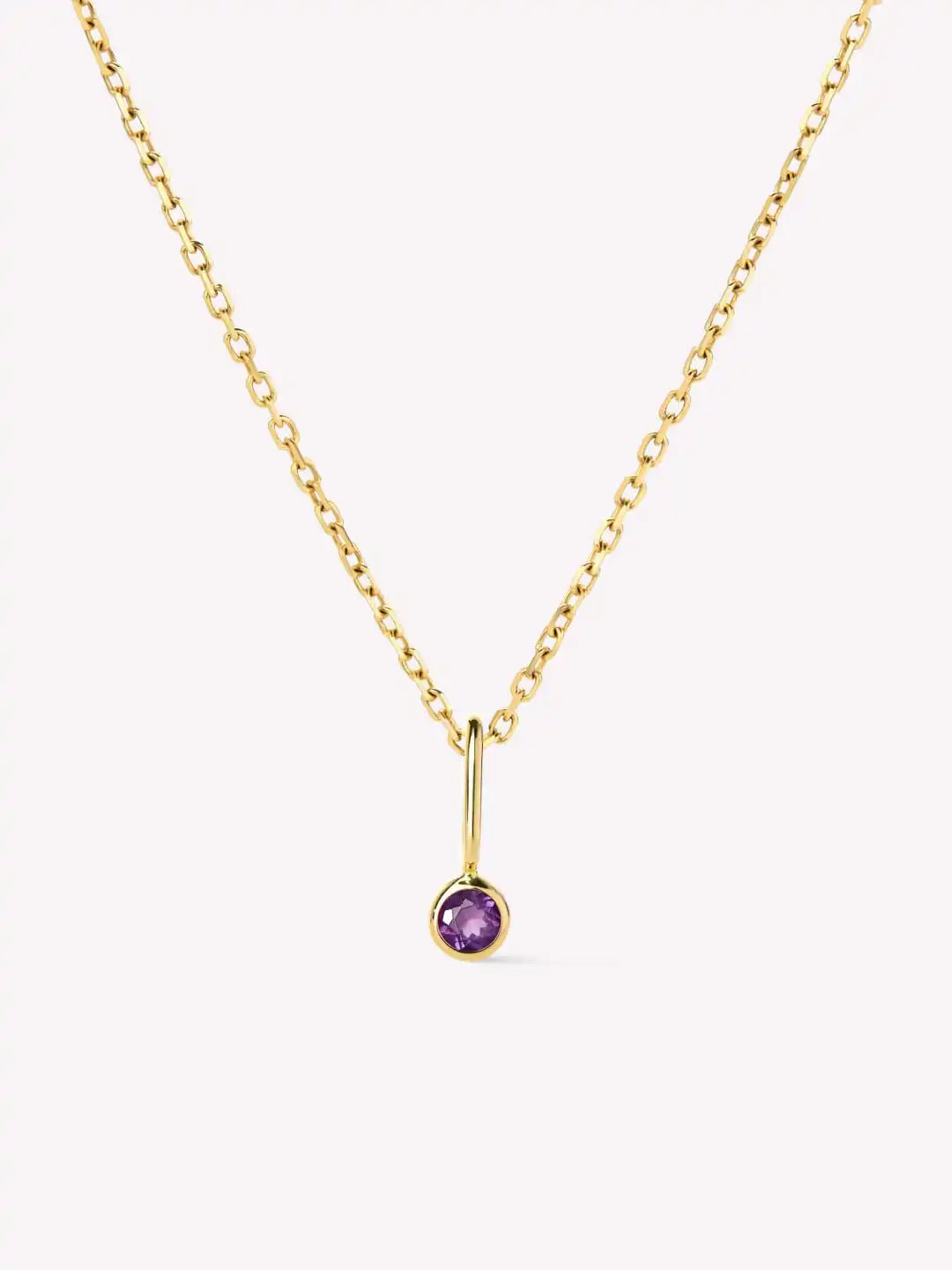 Solid Yellow Gold - Diamond Mini Birthstone Necklace