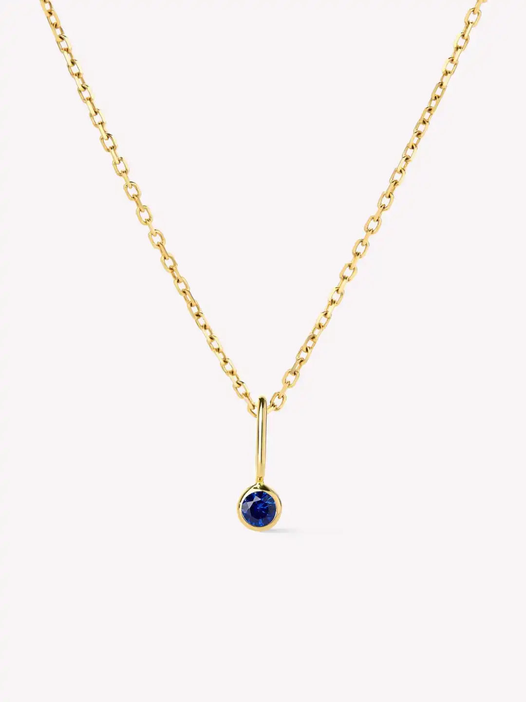 Solid Yellow Gold - Diamond Mini Birthstone Necklace