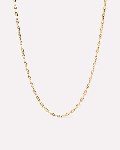Solid Yellow Gold - Mini Anchor Chain Necklace