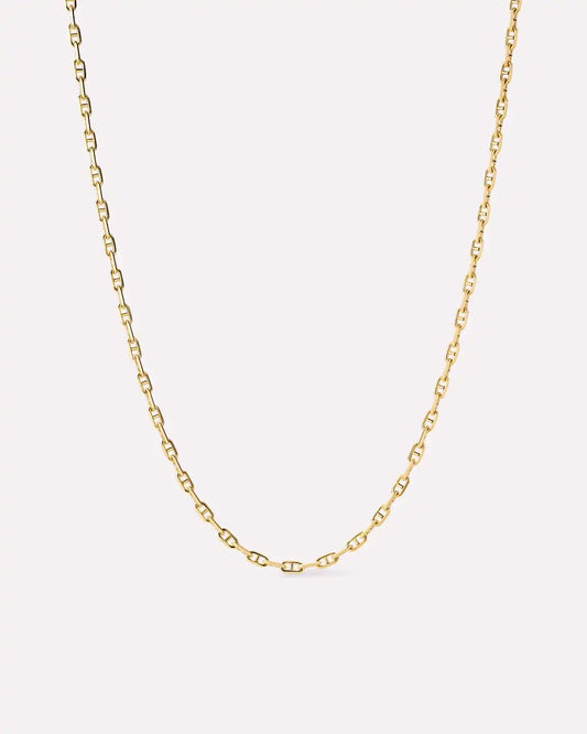 Solid Yellow Gold - Mini Anchor Chain Necklace