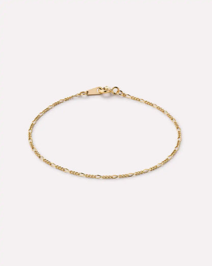 Solid Yellow Gold - Figaro Chain Bracelet