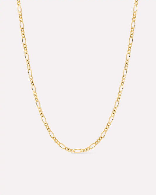 Solid Yellow Gold - Figaro Chain Necklace