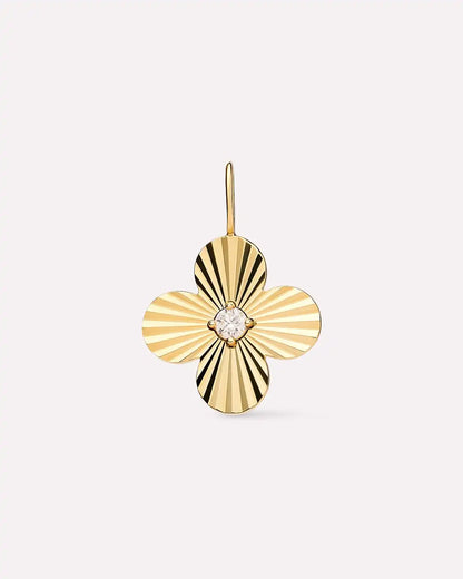 Solid Yellow Gold - Diamond Flower Charm