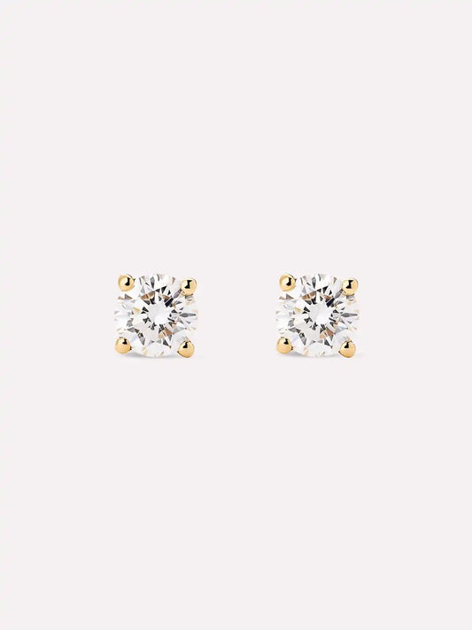 Lab Grown Diamond Earrings - Gold Medium Diamond Studs
