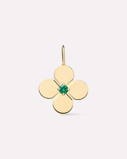Solid Yellow Gold - Diamond Flower Charm