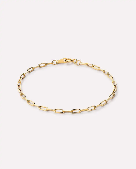 Solid Yellow Gold - Medium Paperclip Bracelet