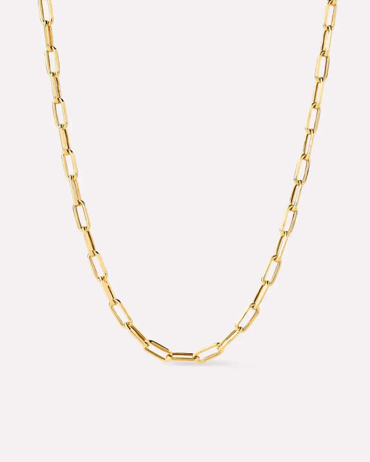 Solid Yellow Gold - Medium Paperclip Necklace