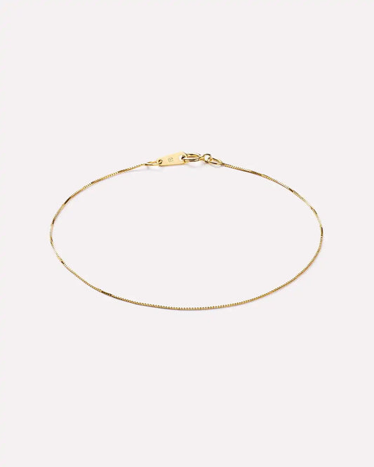 Solid Yellow Gold - Gold Mini Box Chain Bracelet