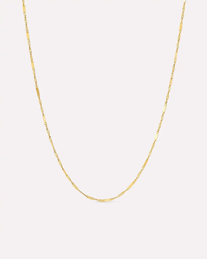 Solid Yellow Gold - Singapore Chain Necklace