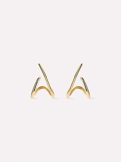 Solid Yellow Gold - Aurora Huggie Studs