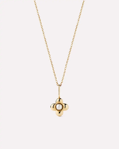 Solid Yellow Gold - Pearl Mini Liora Necklace