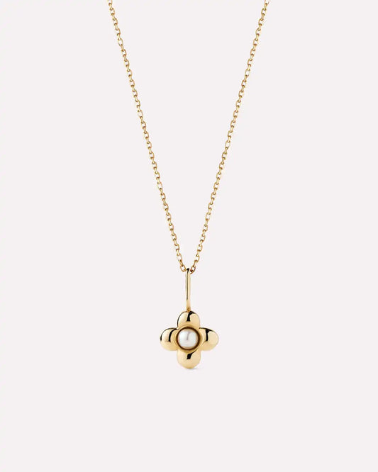 Solid Yellow Gold - Pearl Mini Liora Necklace