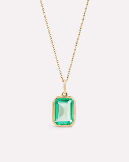 Solid Yellow Gold - Light Pink Sapphire Spritz Necklace