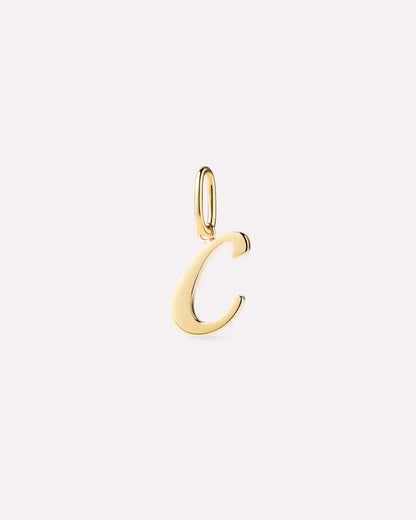Solid Yellow Gold - Script Letter Charm
