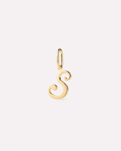 Solid Yellow Gold - Script Letter Charm