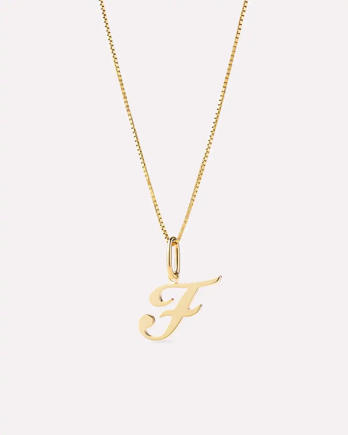 Solid Yellow Gold - Script Letter Necklace