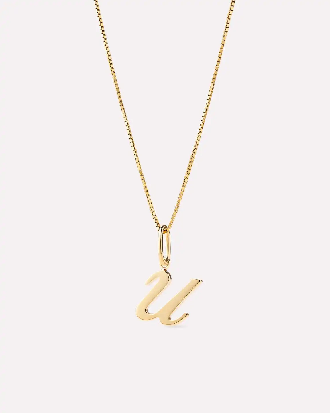 Solid Yellow Gold - Script Letter Necklace