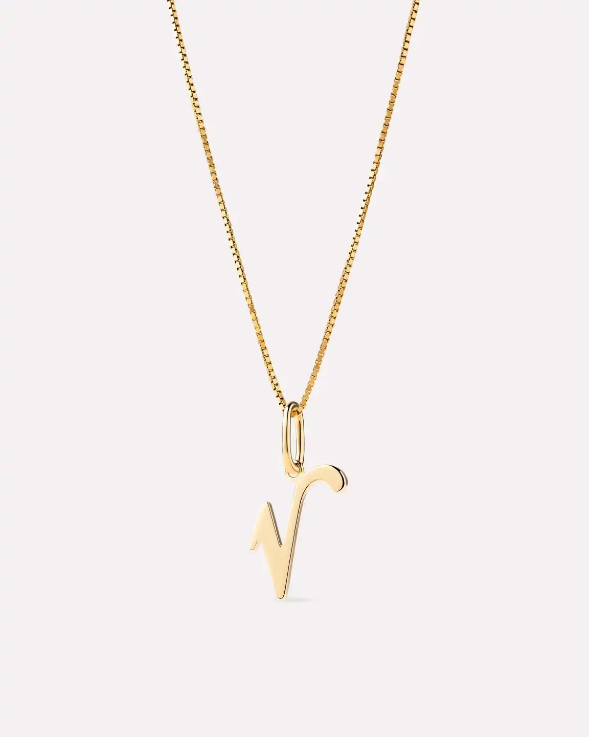 Solid Yellow Gold - Script Letter Necklace