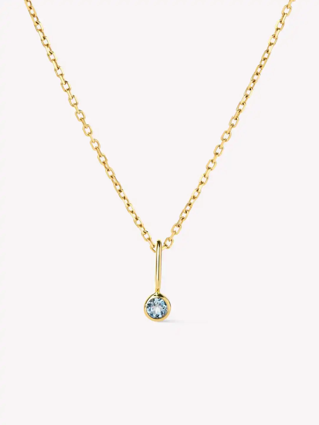 Solid Yellow Gold - Diamond Mini Birthstone Necklace