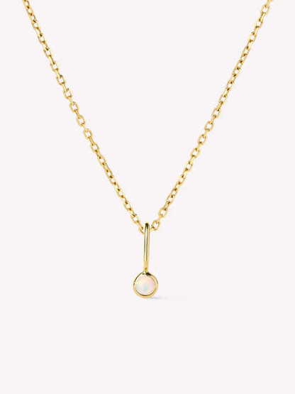 Solid Yellow Gold - Diamond Mini Birthstone Necklace