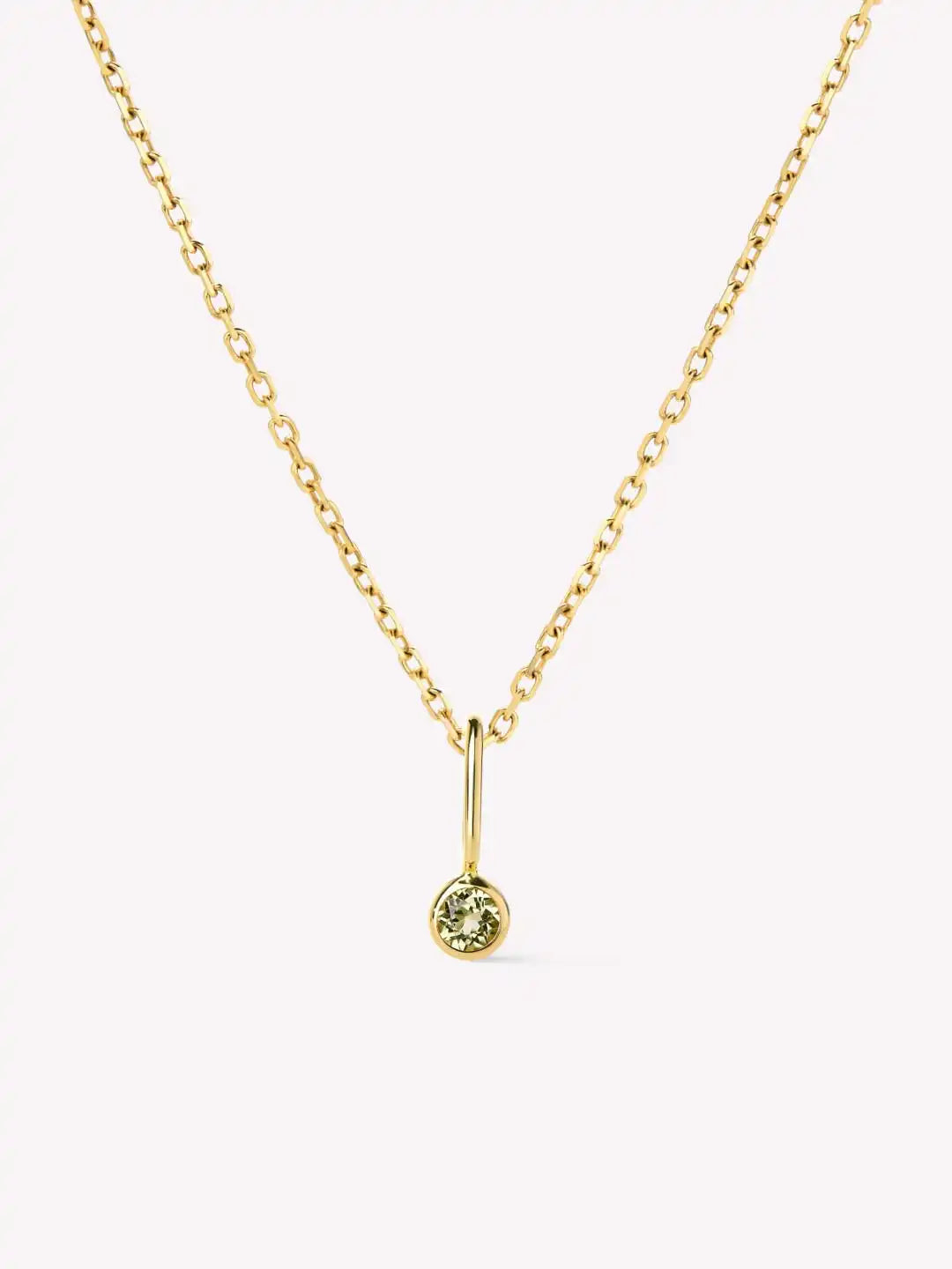 Solid Yellow Gold - Diamond Mini Birthstone Necklace