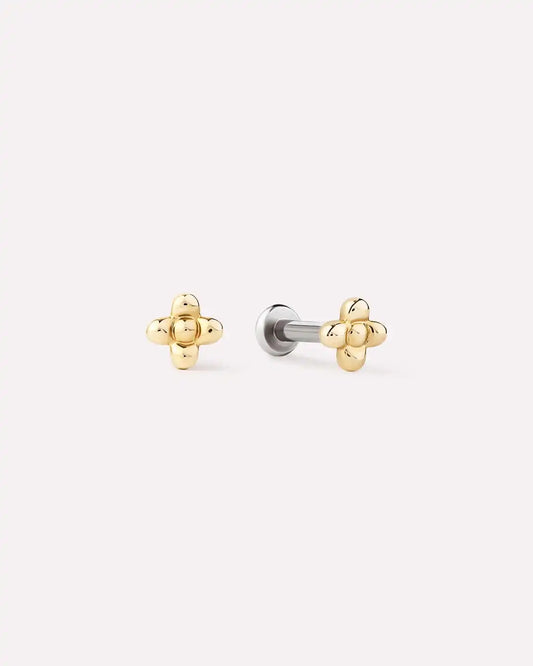 Solid Yellow Gold - Liora Flatback Studs