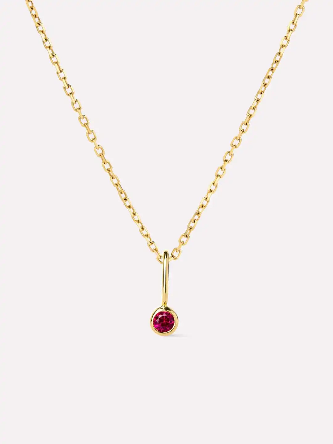 Solid Yellow Gold - Diamond Mini Birthstone Necklace