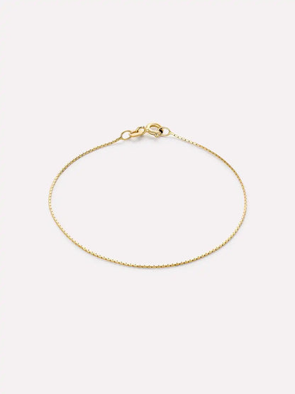 Solid Yellow Gold - Silk Chain Bracelet
