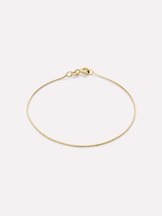 Solid Yellow Gold - Silk Chain Bracelet
